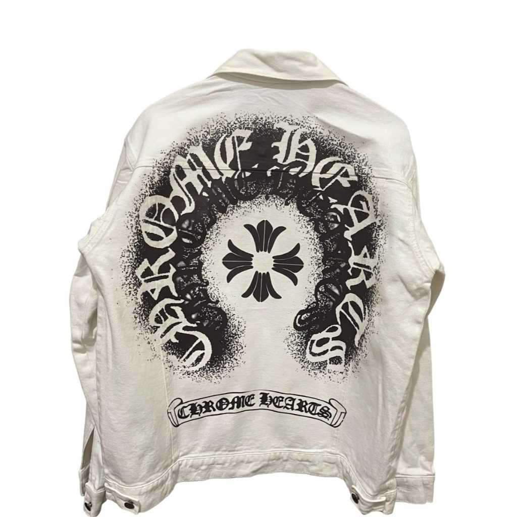 Jaket Denim Putih CH Streetwear