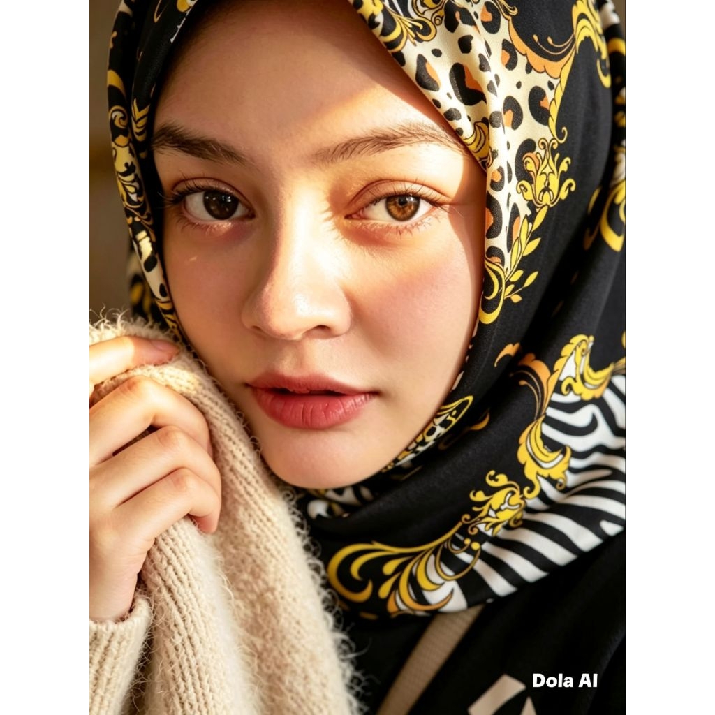 Hijab Satin Silk Premium Motif Leopard Zebra