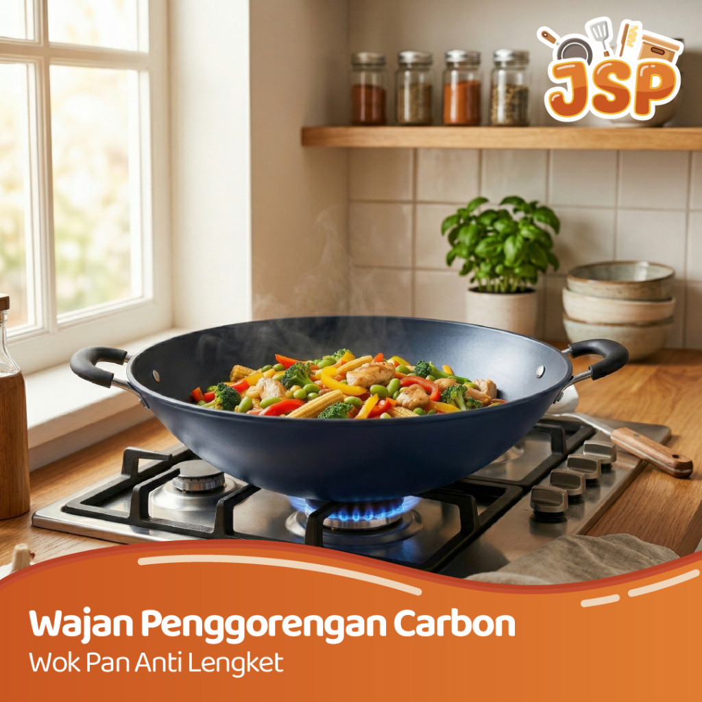 JSP - Wajan Besi 32-44 cm - Wok Masak Serbaguna Ukuran Besar