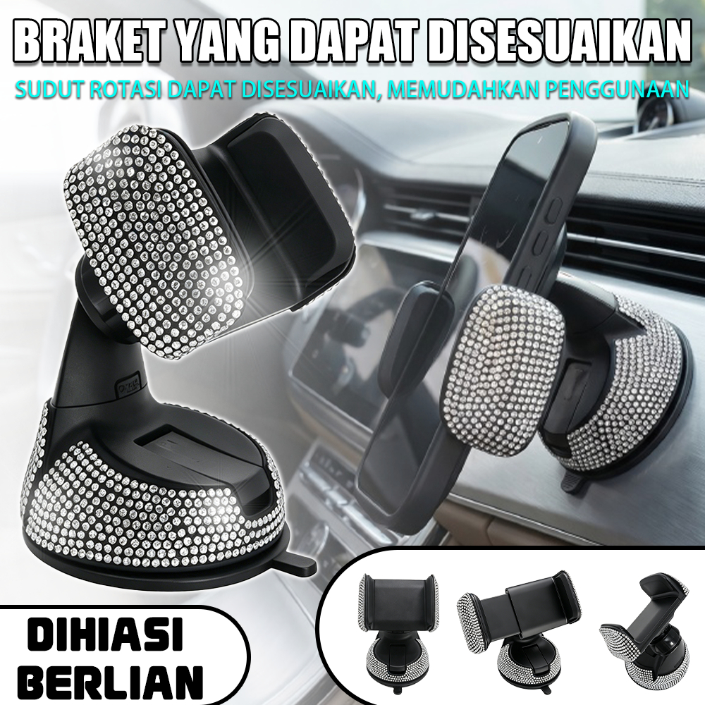 Handphone Holder Mobil Full Bling 360° Holder Mobil Universal Garansi Original / holder hp mobil / h