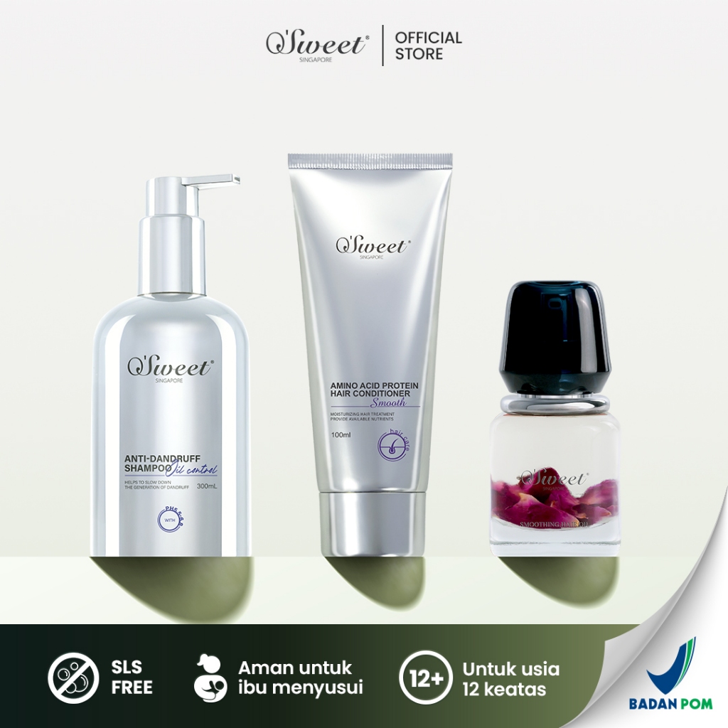 O'Sweet Singapore | Bundling Anti Dandruff Shampoo, Protein Conditioner, Hair Oil