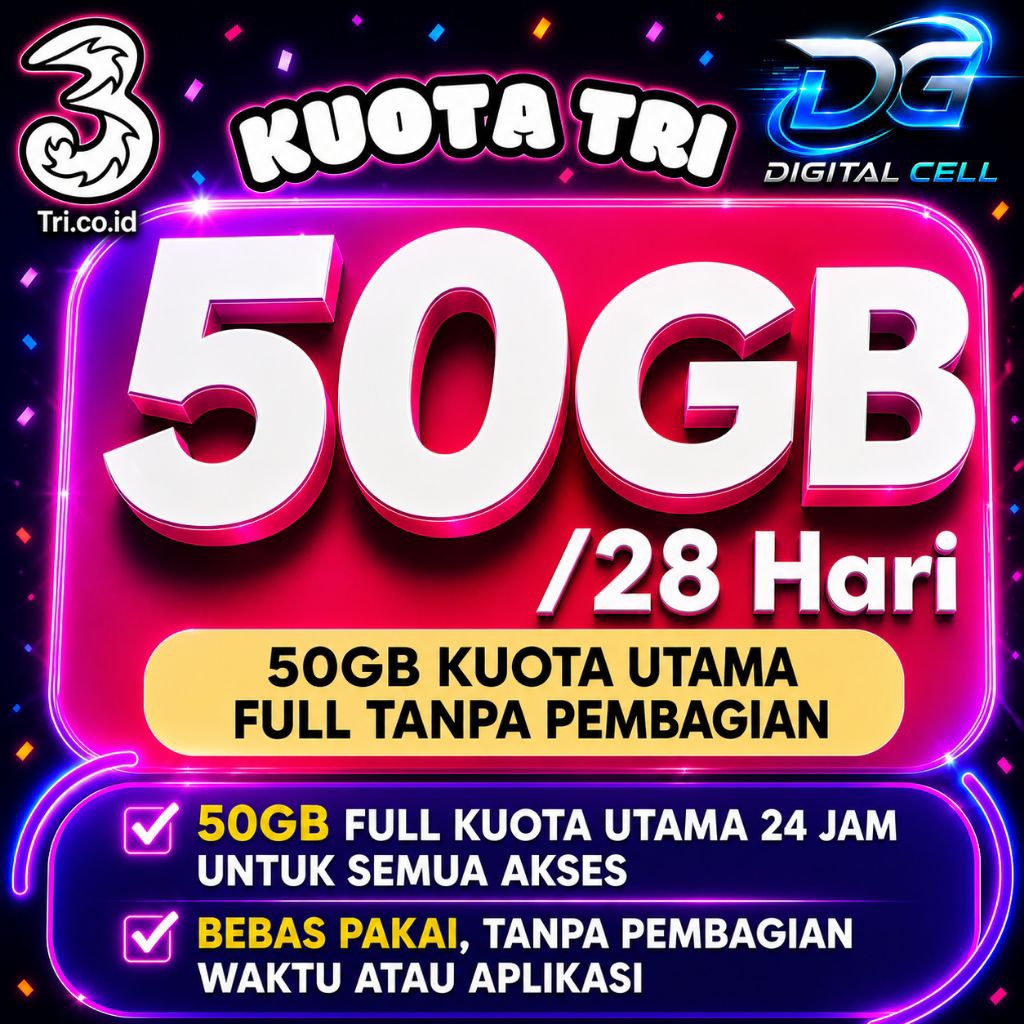 PAKET DATA TRI TERMURAH 70GB 60GB