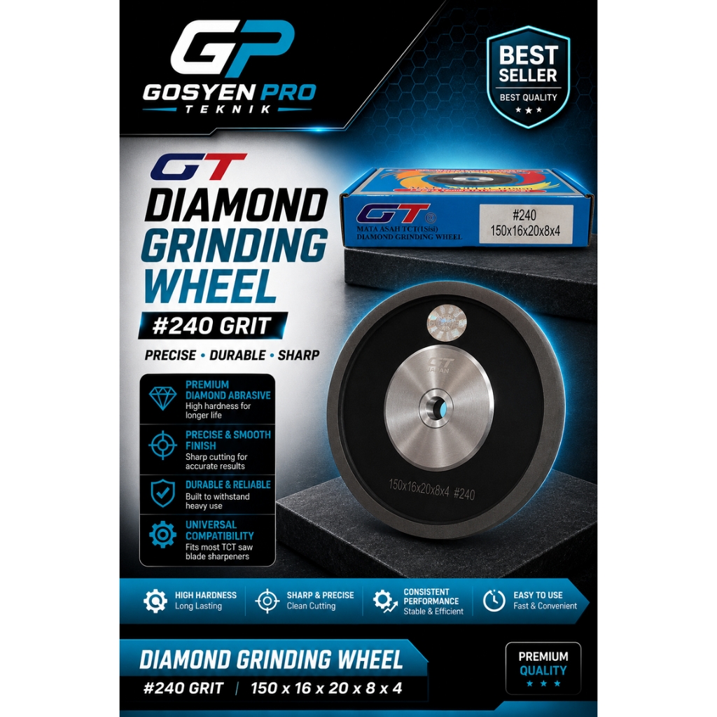 MATA ASAH / DIAMOND ASAH/ DIAMOND GRINDING WHEEL 1 SISI 6'' #240 GT JAPAN