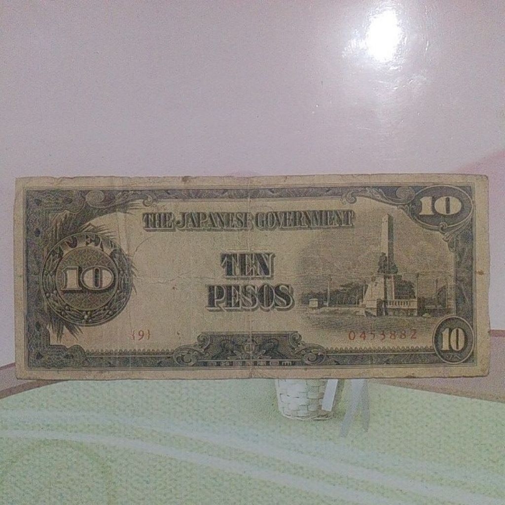 Uang Penduduk Jepang Dai Nippon di Philipina 10 peso 1942 fine