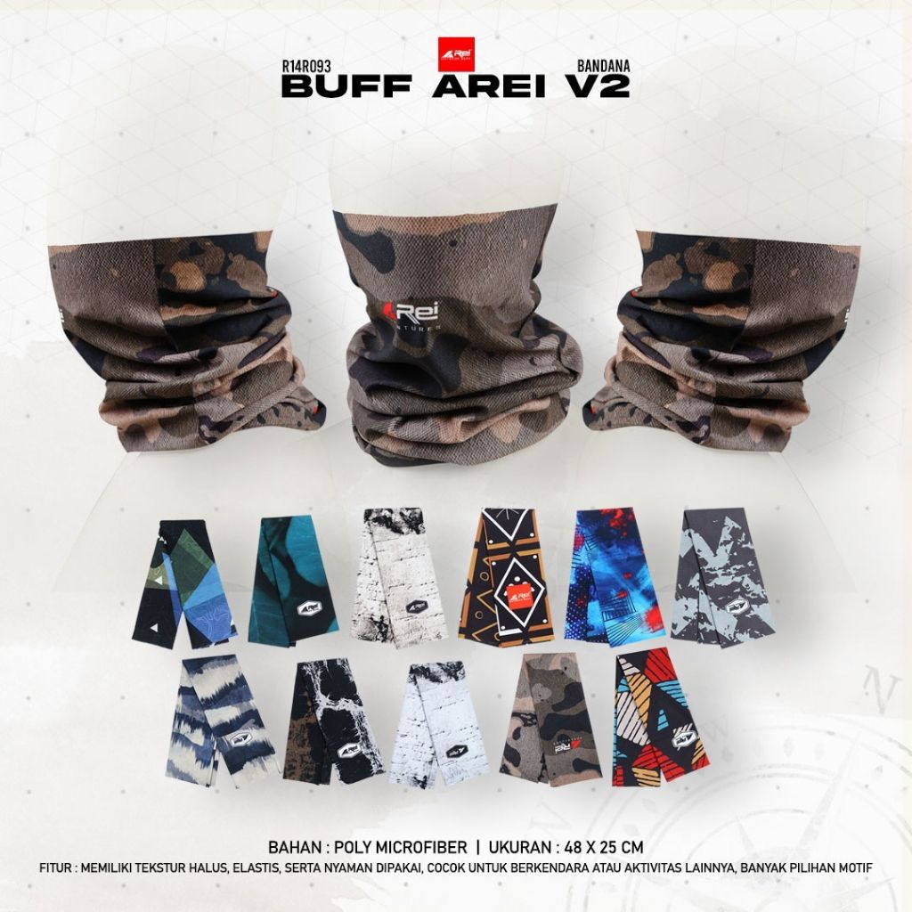 [BISA PILIH] BUFF BANDANA AREI V2 MASKER MOTOR AREI OUTDOOR