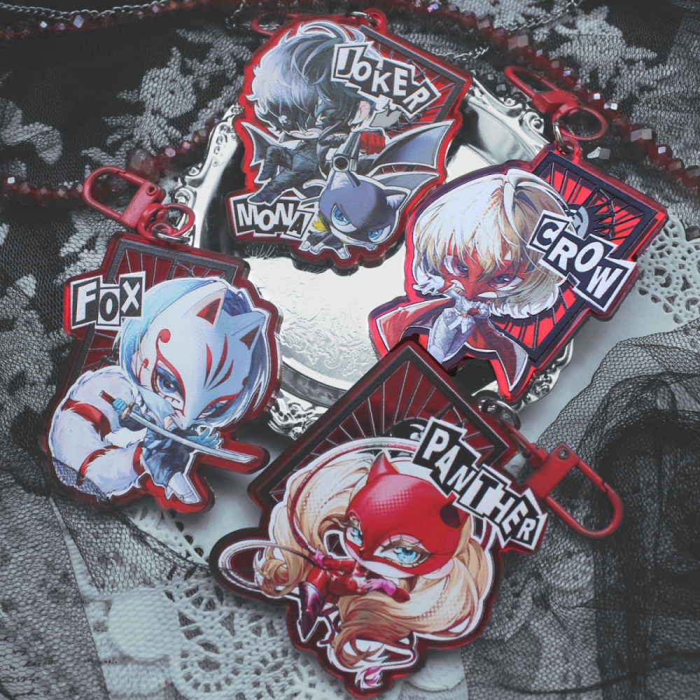 PERSONA 5 FANMERCH | Ren Amamiya Goro Akechi Yusuke Ann Takamaki | Keychain Gantungan Kunci