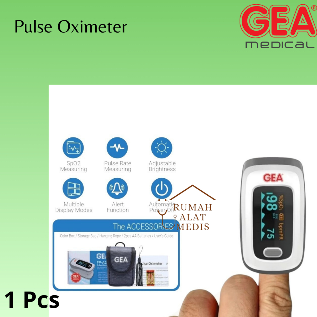 Pulse Oximeter Gea FP-A200 Saturasi Oksigen Dewasa