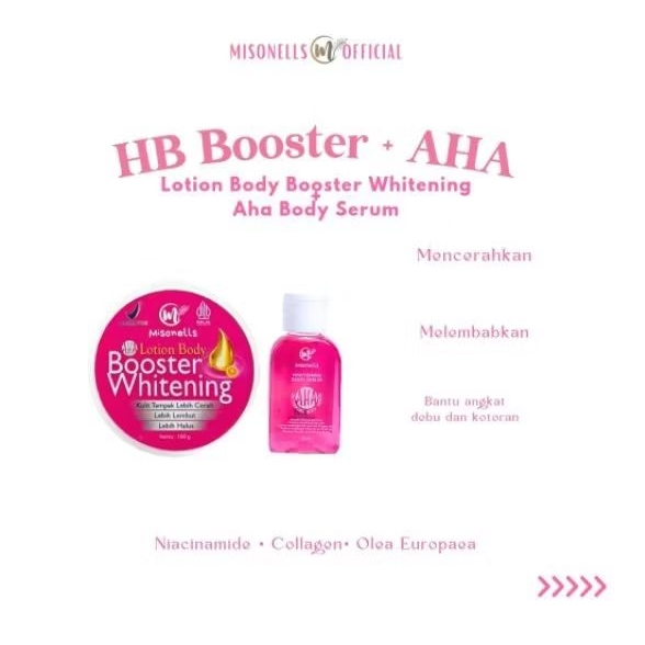 Misonells Paket Whitening ( Lotion Body Booster 100gr + AHA Body Serum 30ml )