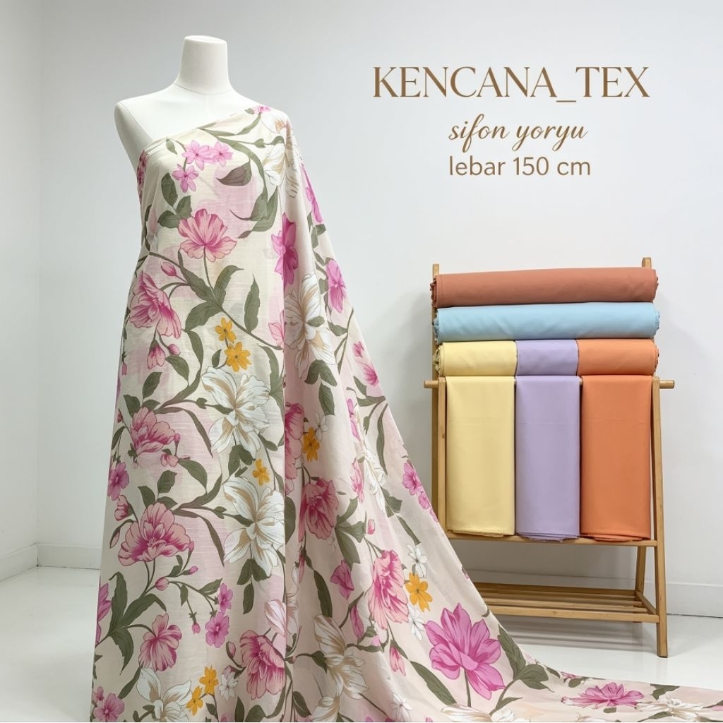 kain sifon yoryu motif bunga premium - kain sifon motif bunga - kain sifon yoryu motif - kain sifon