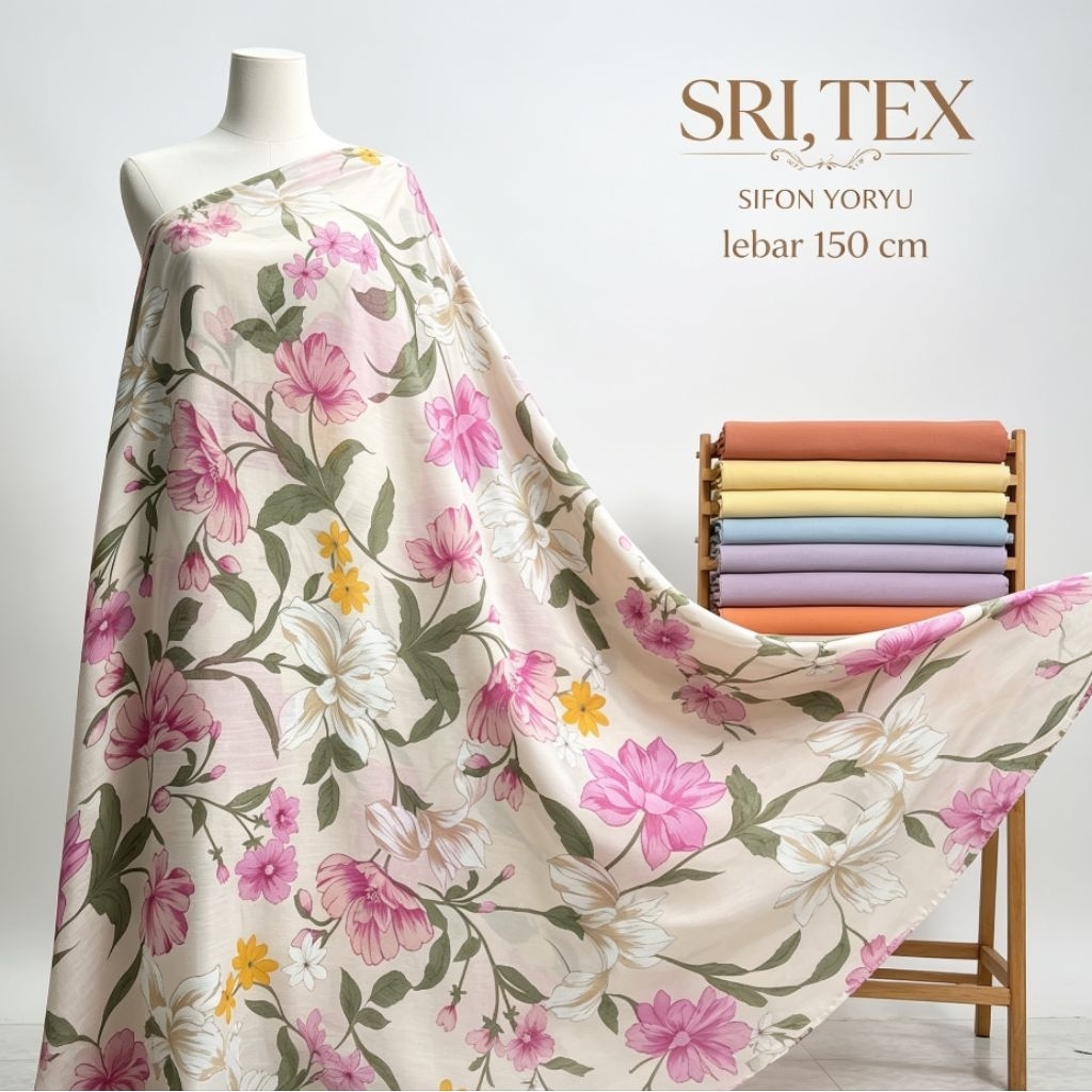 kain sifon yoryu motif bunga - kain sifon yoryu premium - kain sifon motif bunga - kain sifon yoryu