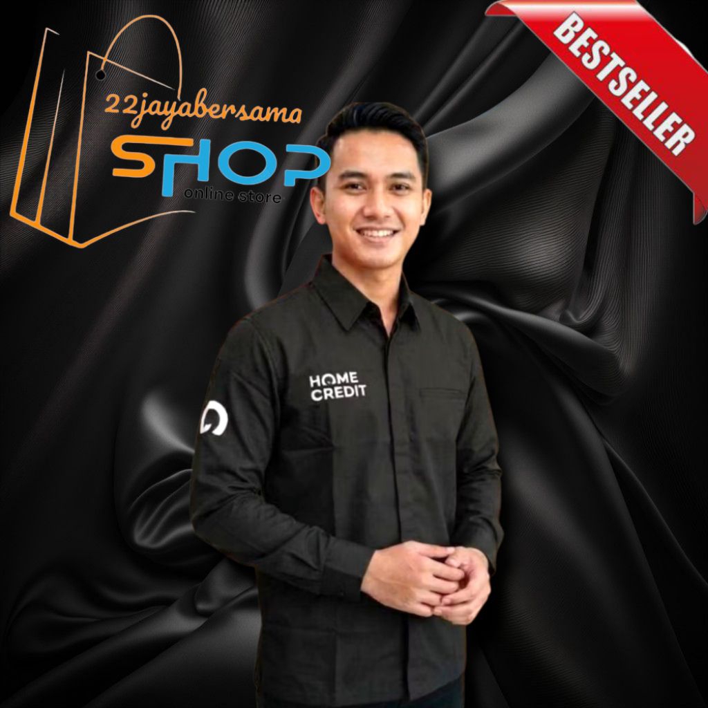 kemeja HOME CREDIT Pria wanita kantong satu•Baju home credit full bordir computer