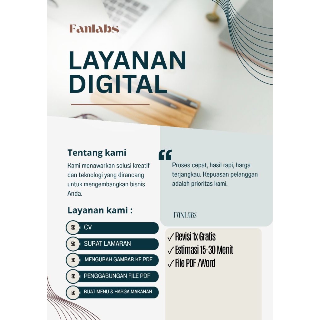 JASA PEMBUATAN CV, SURAT LAMARAN, UBAH GAMBAR KE PDF, PEMBUATAN BROSUR