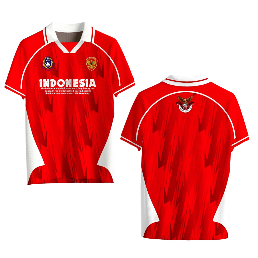 Jersey Timnas Indonesia Home Merah Retro - Kaos Bola PSSI Garuda