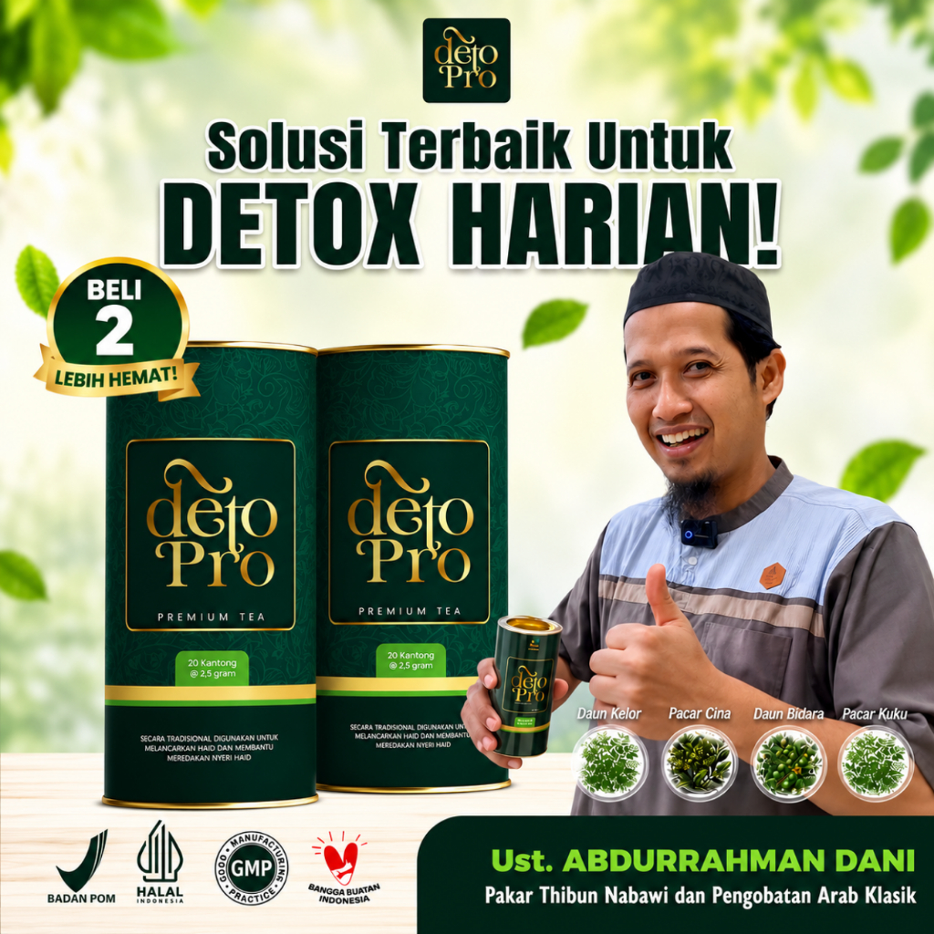 Bundling 2 Kaleng Deto Pro Teh Celup Herbal Daun Bidara, Daun Kelor Detox, Pacar Cina & Pacar Kuku D