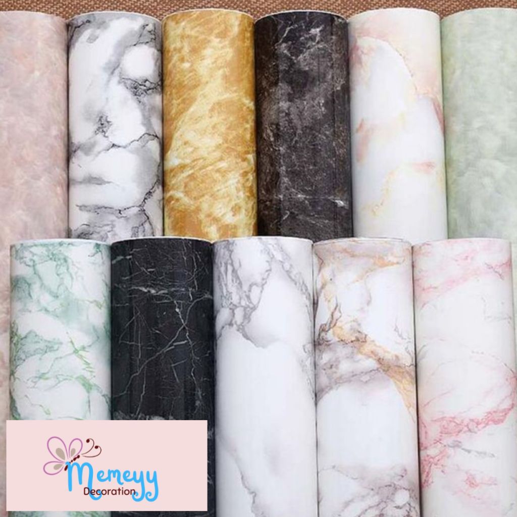 walpaper Marmer dinding Furniture Dapur Waterproof Anti Noda dan Panas Motif Marmer Marble Serat Kay