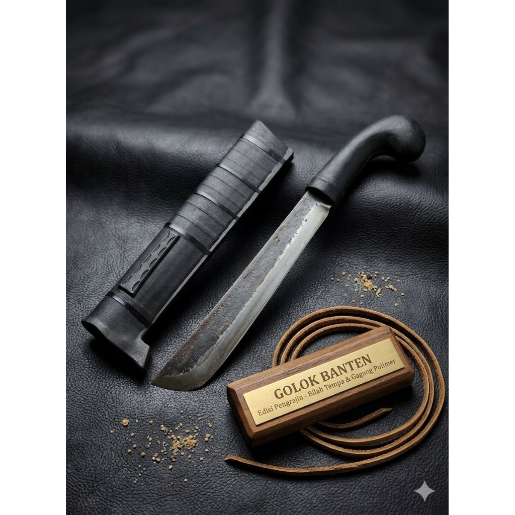 Golok Kebun Baja Tempa Asli - Parang Tebas Semak & Kayu Multifungsi
