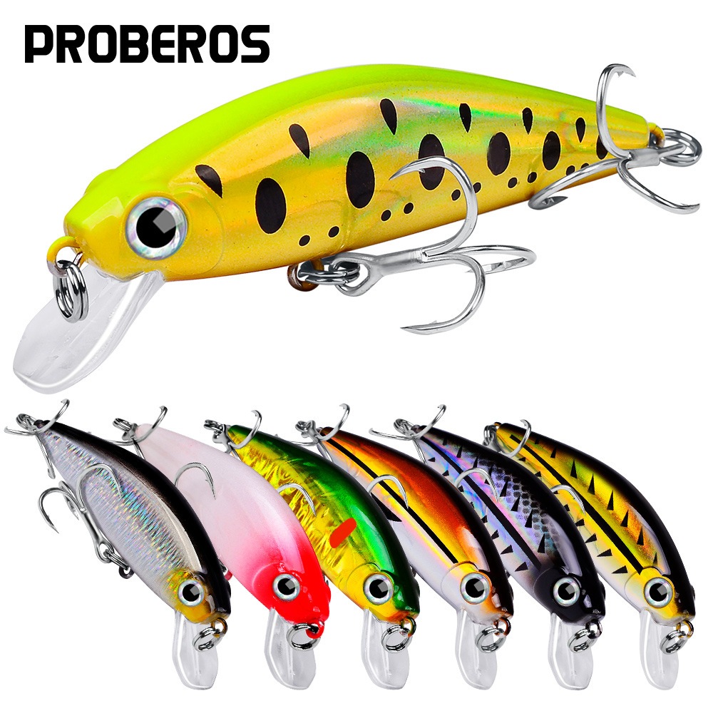PROBEROS Minnow Lure Umpan Casting Ikan Predator Sinking 11g 8cm BKB Treble Hook 4X Strong Mata 3D M