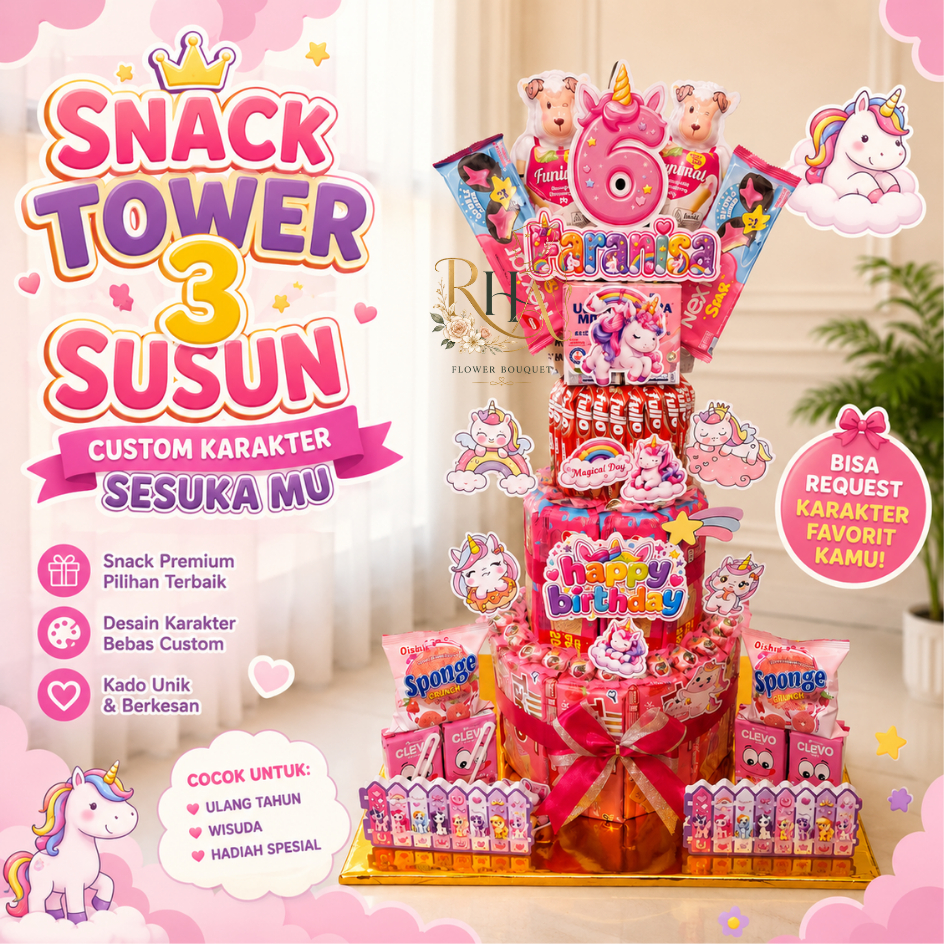 READY  Snack Tower 3 SUSUN MINI / Money snack / Snack Ultah 3 | SNACK TOWER YOGYAKARTA