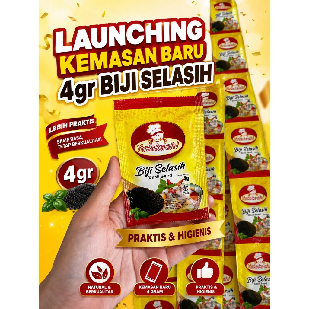 (Renteng) Biji Selasih Sachet 4gr Yutakachi