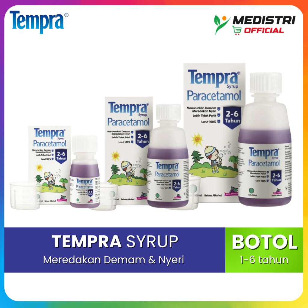 Tempra Sirup Paracetamol Obat Panas Demam Pereda Nyeri Pada Bayi dan Anak
