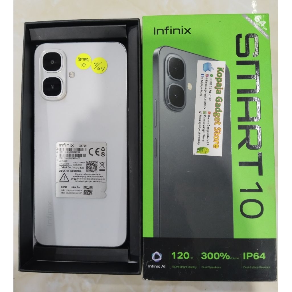 Infinix Smart 10 ram 4/64 second fullset