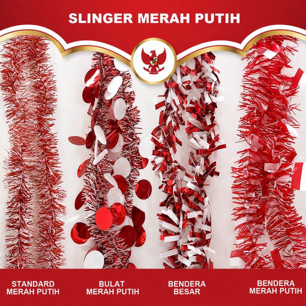 Slinger Merah Putih/Slinger Rumbai Dekorasi/Slinger DIrgahayu
