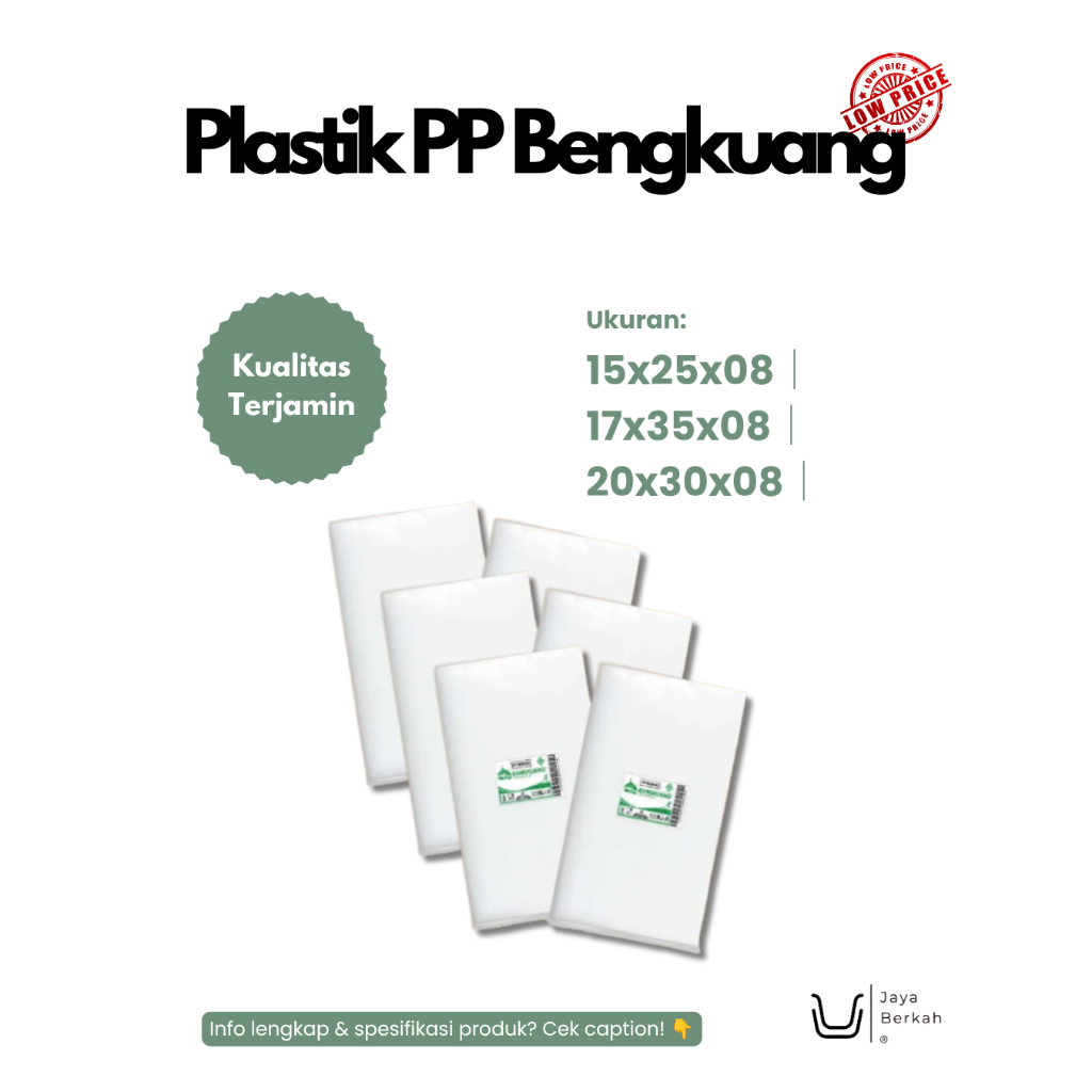 Kantong Plastik PP Bengkuang Uk 15x25x08 / 17x35x08 / 20x30x08 Plastik Bening Tebal