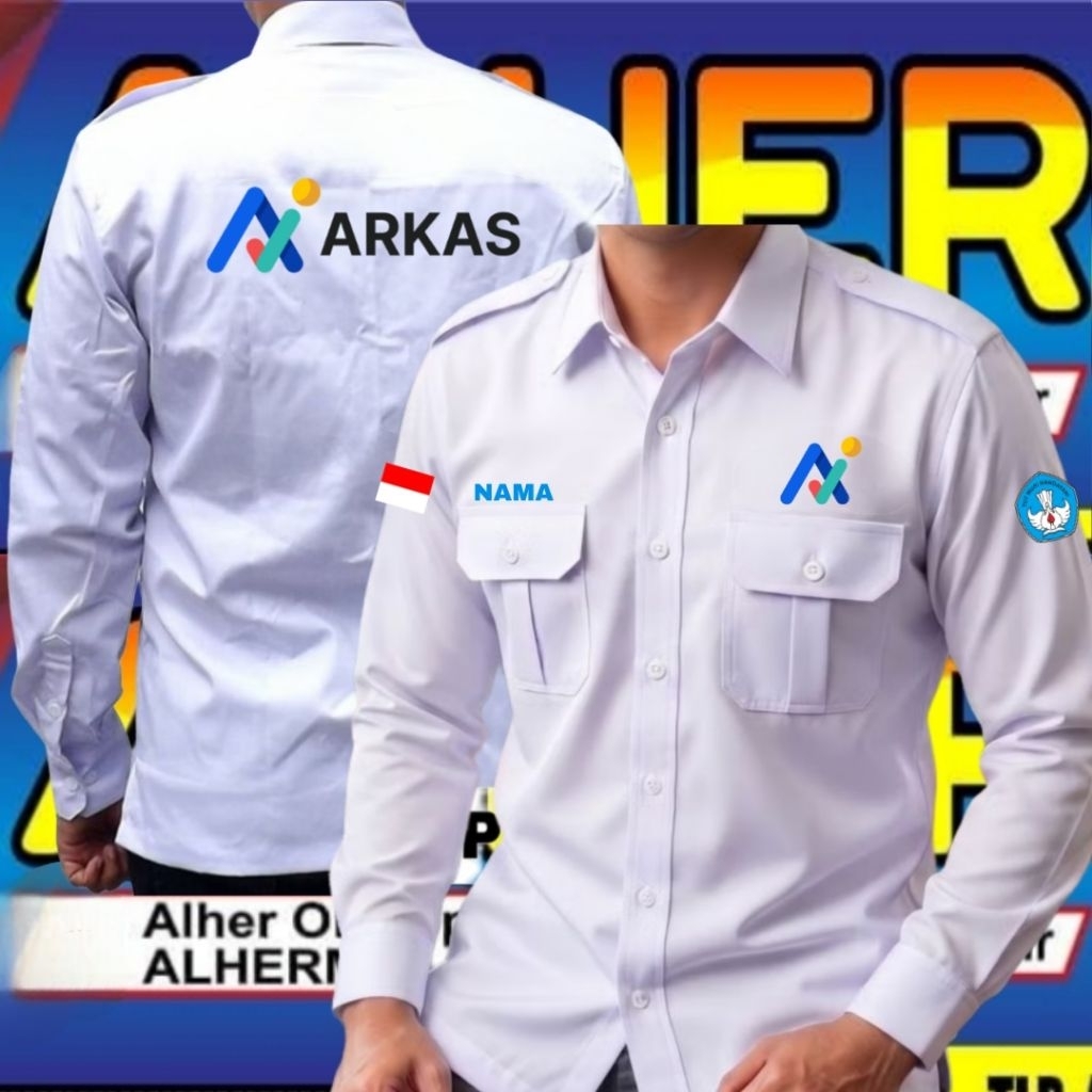 Lengan panjang kemeja ARKAS baju ARKAS seragam arkas Pdh ARKAS kemeja kerja ARKAS baju kerja ARKAS s