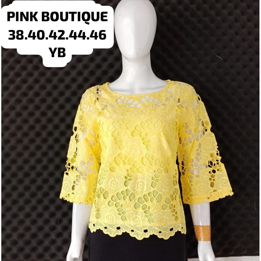 Atasan katun bolong pink butik