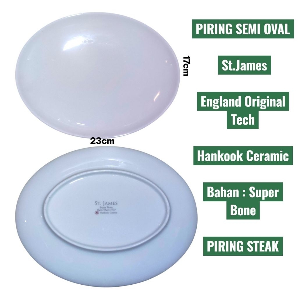 ST.JAMES PIRING SEMI OVAL (HANKOOK CERAMICS)// PIRING SIDE DISH //