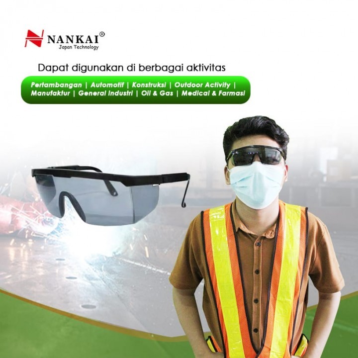 kacamata las bening hitam smoke kaca mata las nankai kacamata gerinda