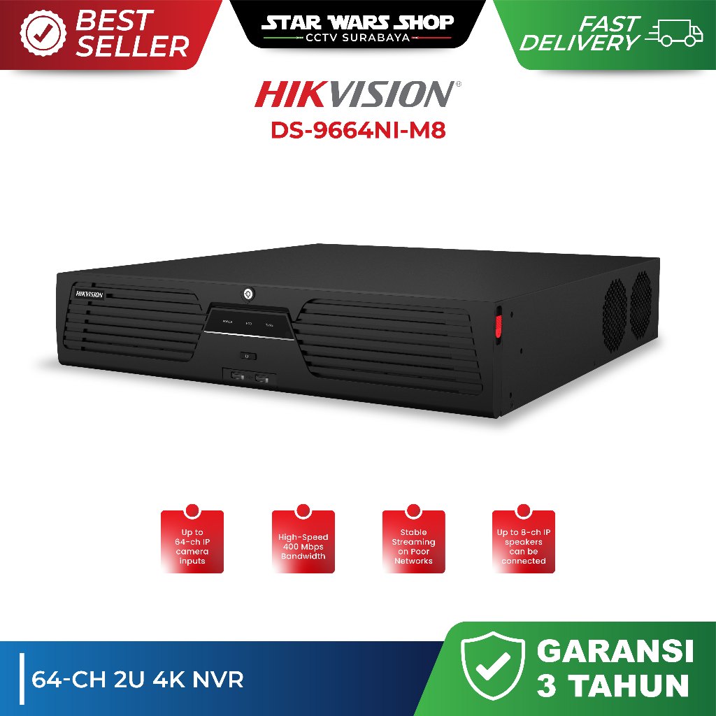 NVR 64-ch DS-9664NI-M8 2U 4K NVR HIKVISION