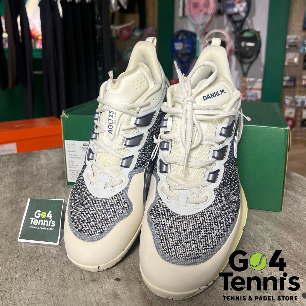 Sepatu Tennis Lacoste Ultra Mc Off White/Navy Medvedev Size 44