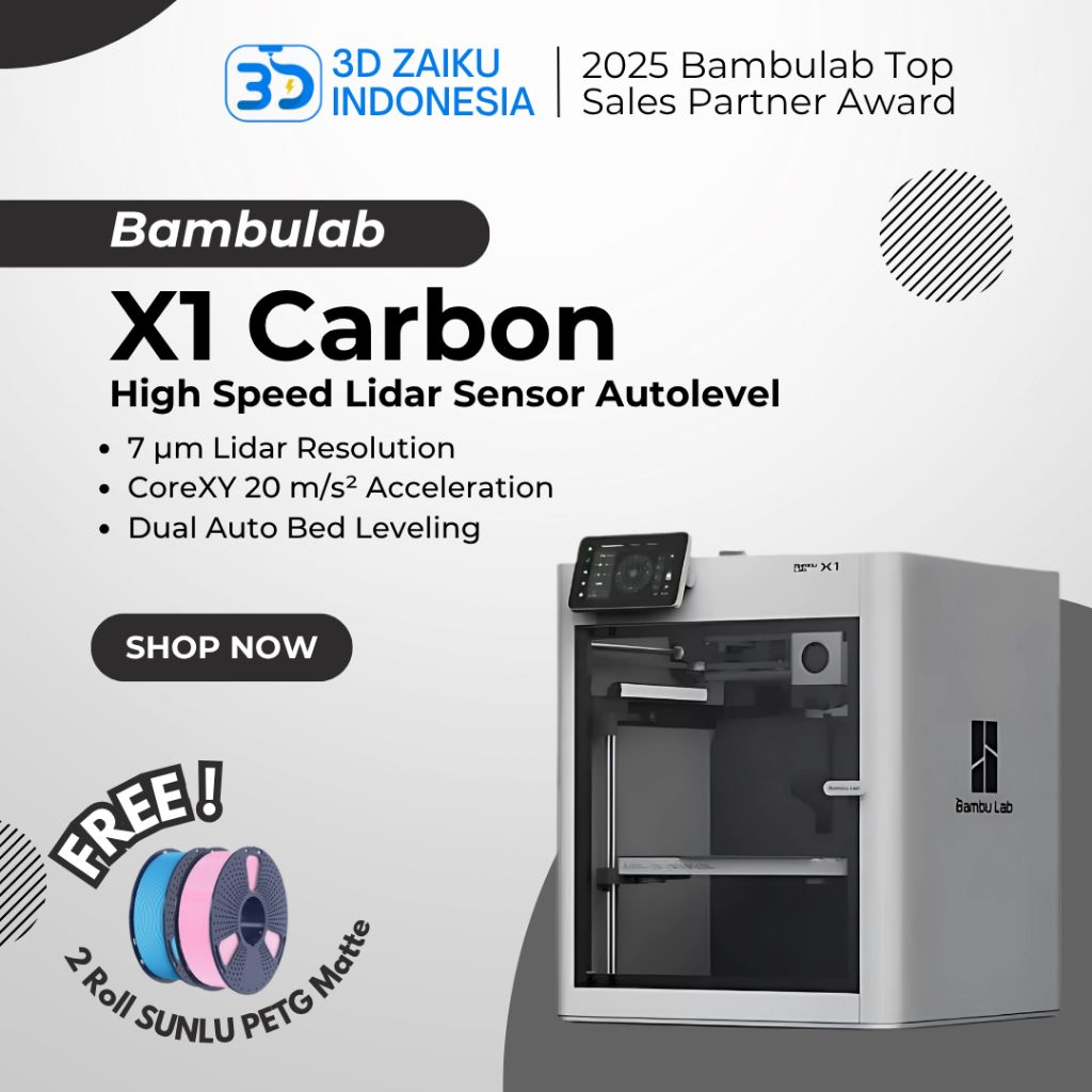 Bambulab X1 Carbon CoreXY 3D Printer High Speed Lidar Sensor Autolevel
