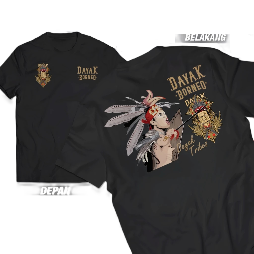 KAOS BORNEO DAYAK CULTURE/ kaos Distro BORNEO DAYAK CULTURE/ kaos Pria dan Wanita