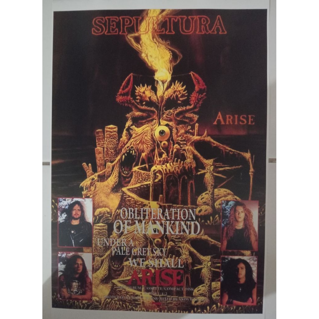 Sepultura - Arise | Poster Sepultura Arise | Poster Promo Album Sepultura