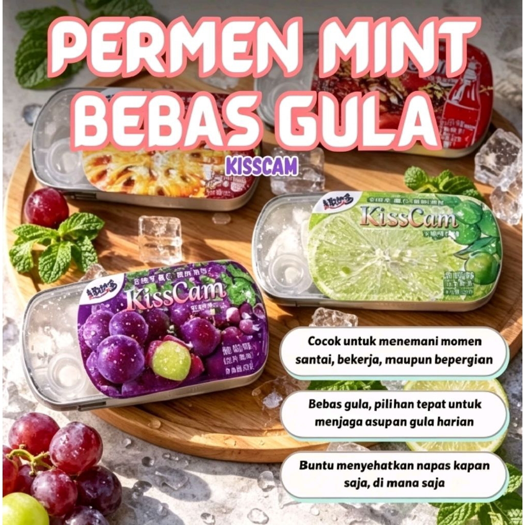 Permen bebas gula permen mint kisscam permen enak permen segar permen lucu permen unikMakanan viral 