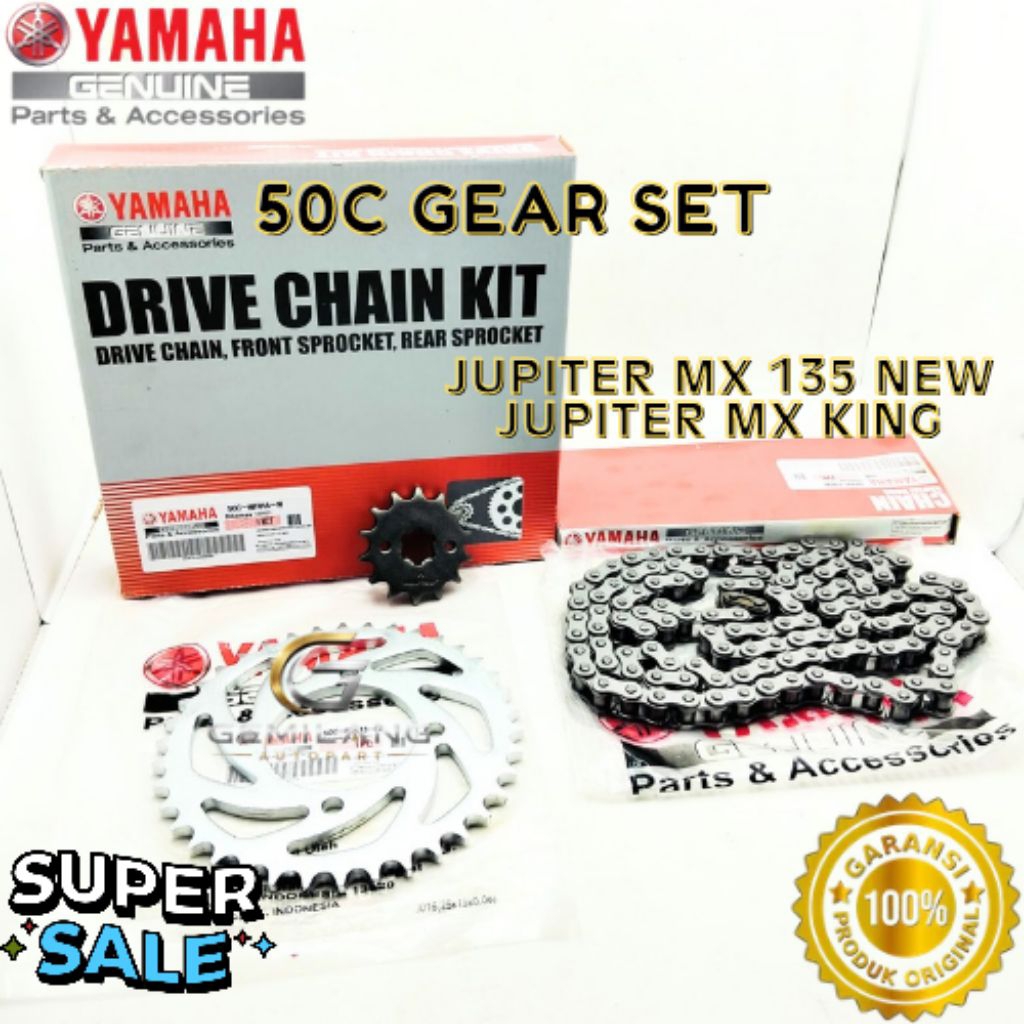 GEAR SET KODE 50C, GEAR SET JUPITER MX 135 NEW, GEAR SET JUPITER MX KING