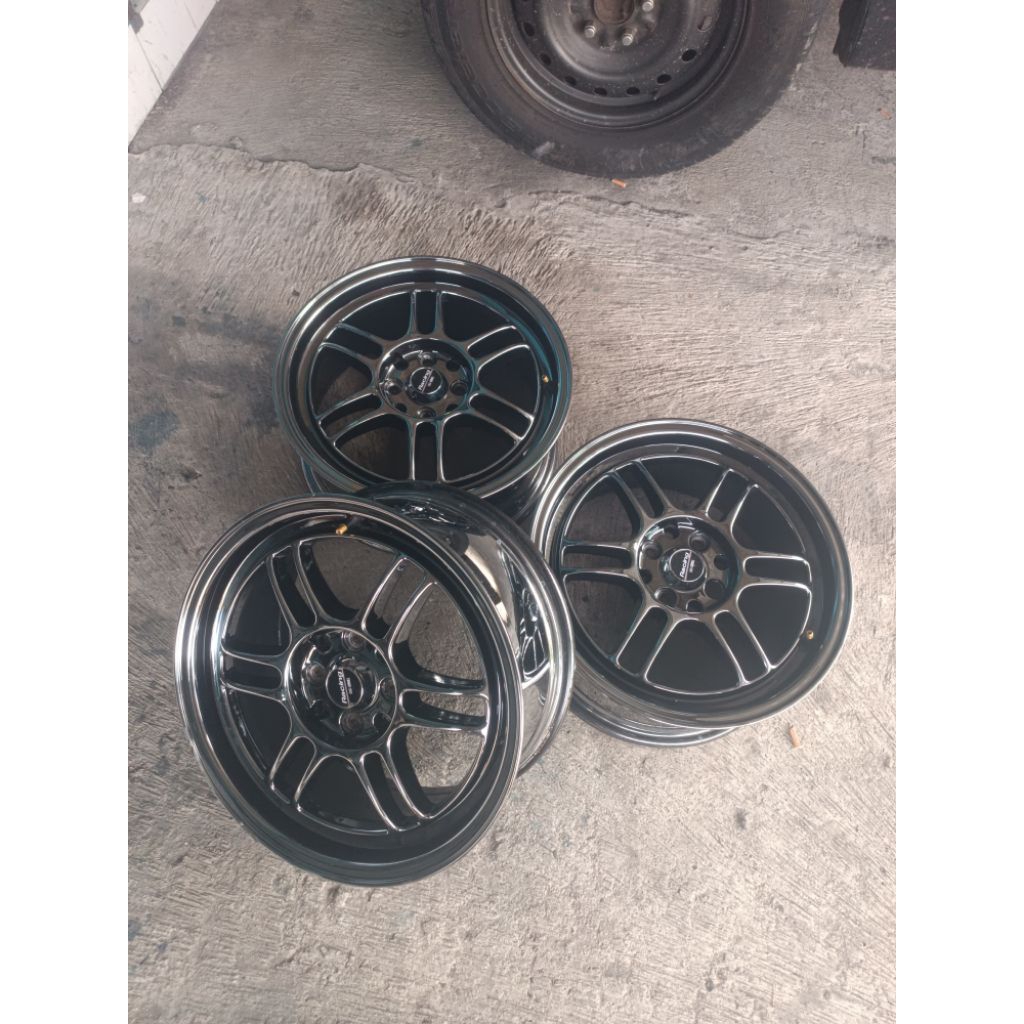 velg mobil racing enkei RPF 1 black chrome ring 16