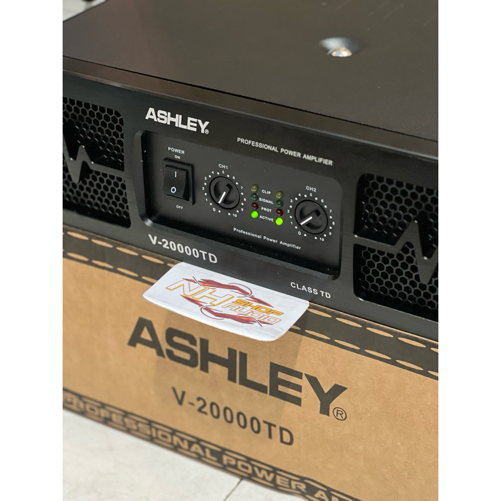 Power ASHLEY V-20000TD Class TD 2 x 2800 watt Original garansi resmi Body Panjang 4 kipas panel 3U s