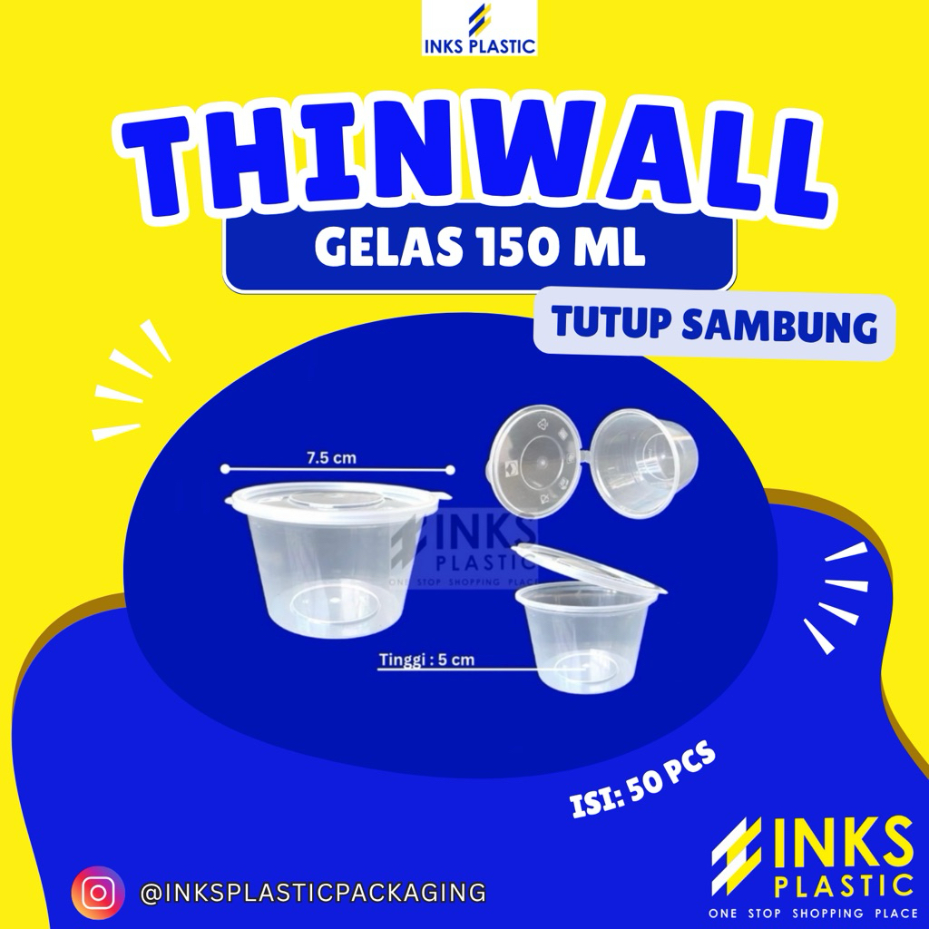 THINWALL 150 ML CUP SAUCE TUTUP SAMBUNG THINWALL 150ML