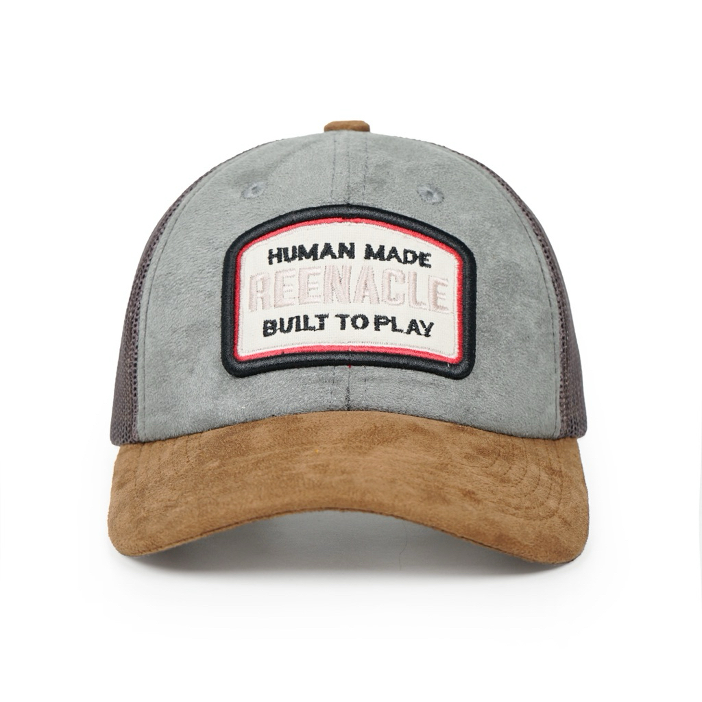 REENACLE | Topi trucker full suede | human made reenacle ,abu coklat jaring coklat,topi jaring pria 