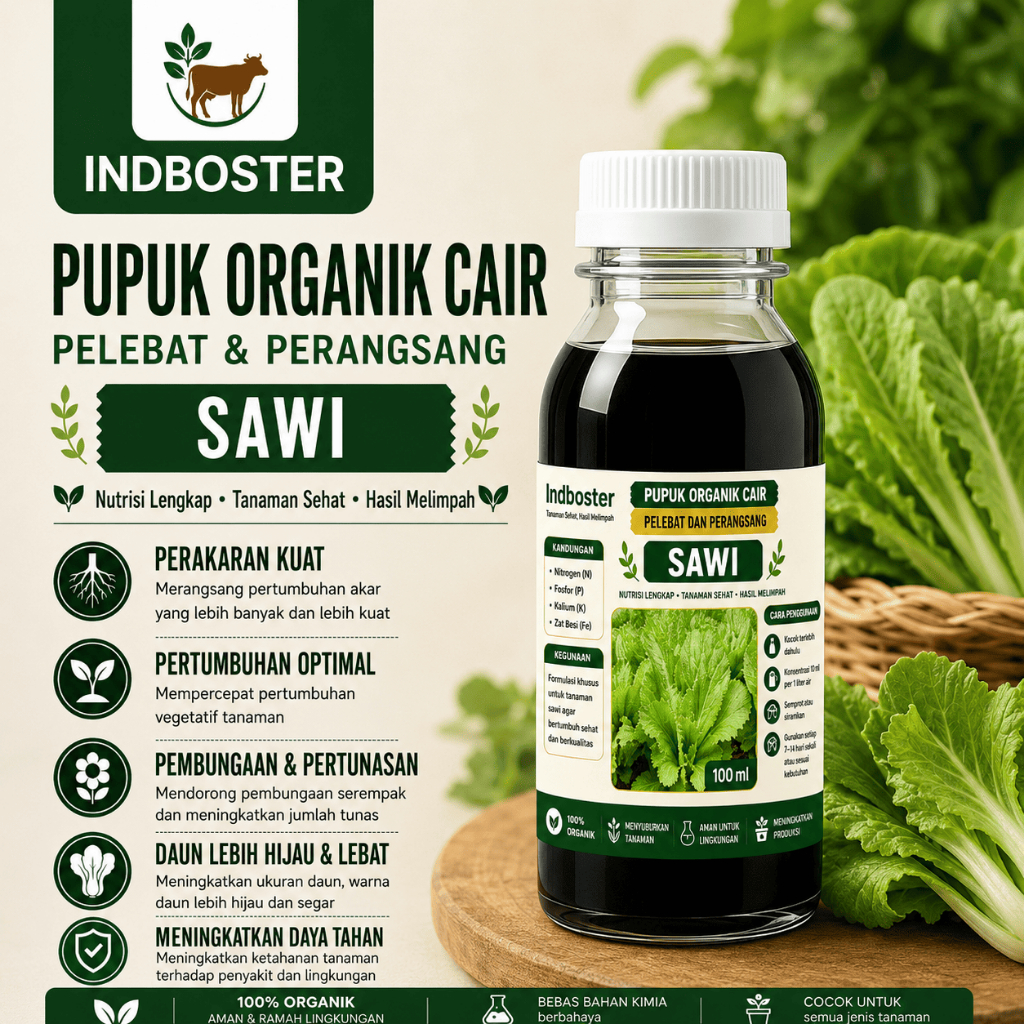 Pupuk Organik Cair Booster Sayur Sawi 100 ml – Pelebat Sawi dan Tanaman Daun