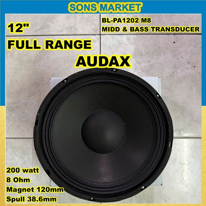 SPEAKER BELL BL-PA1202 M8 FULL RANGE 200 WATT PA 1202 BL PA1202 12in MIDD BASS ORIGINAL PRODUCT BY A
