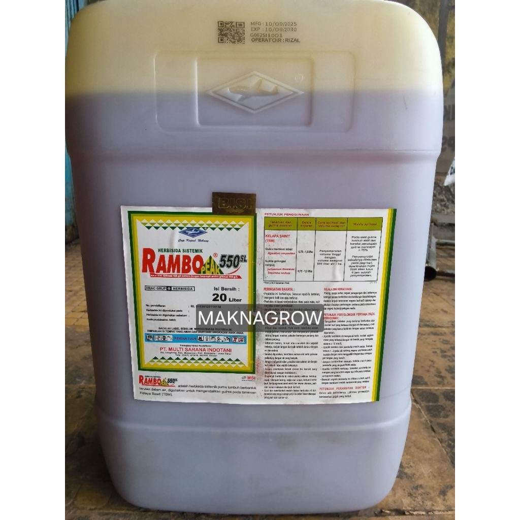 Herbisida sistemik RAMBO PEAK 550 sl Racun rumput 20 liter