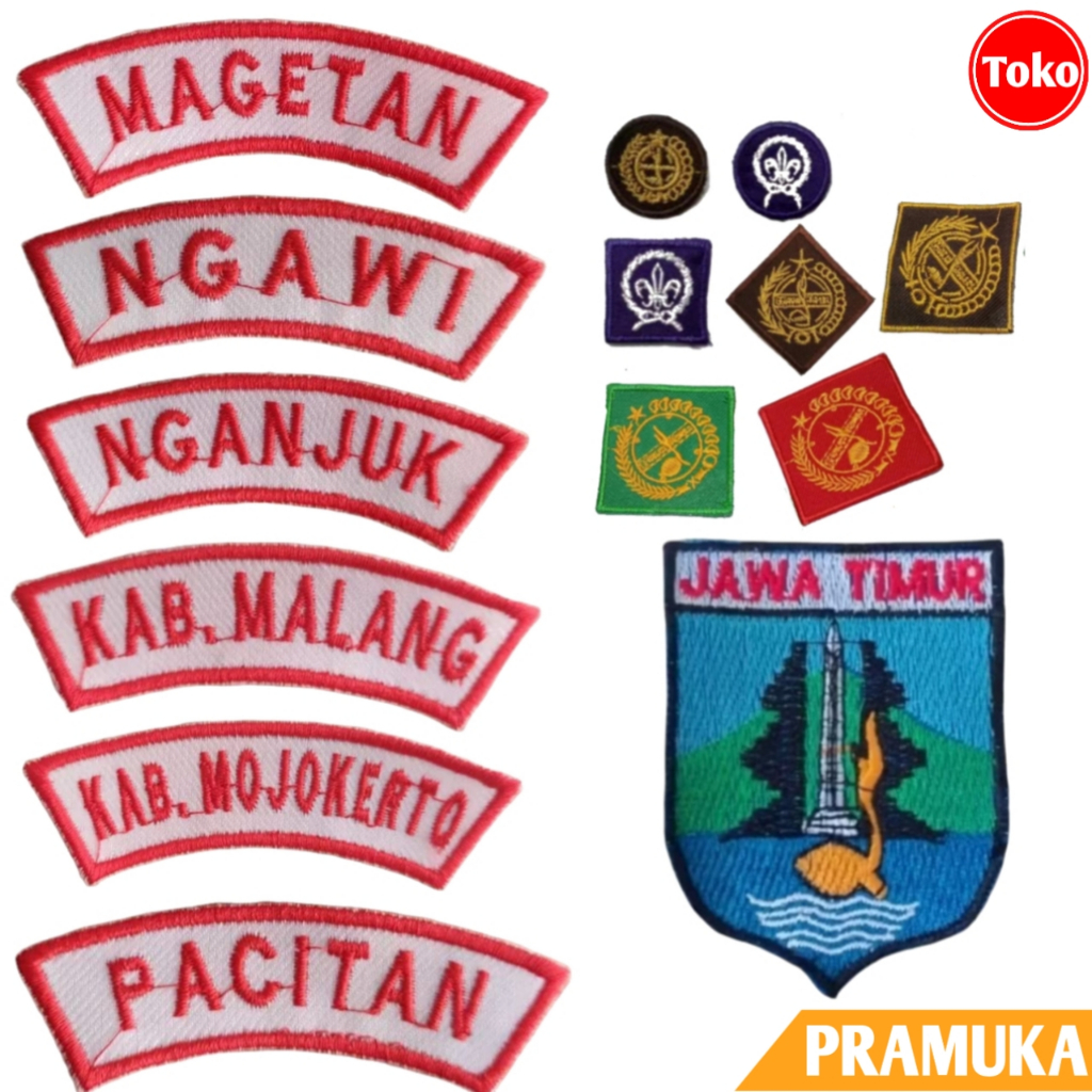 Bed Kwarda & Kwarcab Pramuka Jawa Timur Bordir / Bed Lokasi Kwarcab Pramuka Kwarda Jawa Timur / Badg