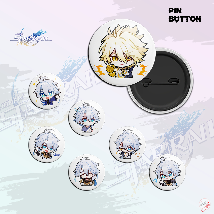 Pin Button CHIBI PHAINON HONKAI STAR RAIL Souvenir Aksesoris Waterproof 44mm