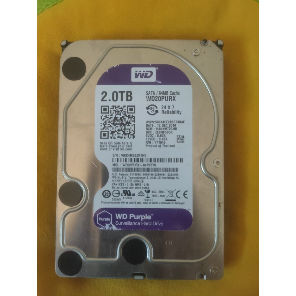 Hardisk Wd Purple 2TB Normal (Bekas)