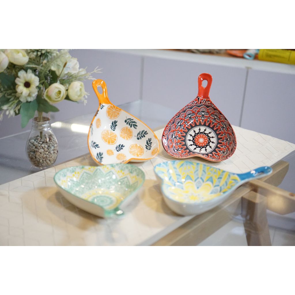 [X6-24] Basi Hati+PEG 9.5" Motif/Keramik/Basi aesthetic/Basi Motif/Basi love/Basi cantik/porcelain