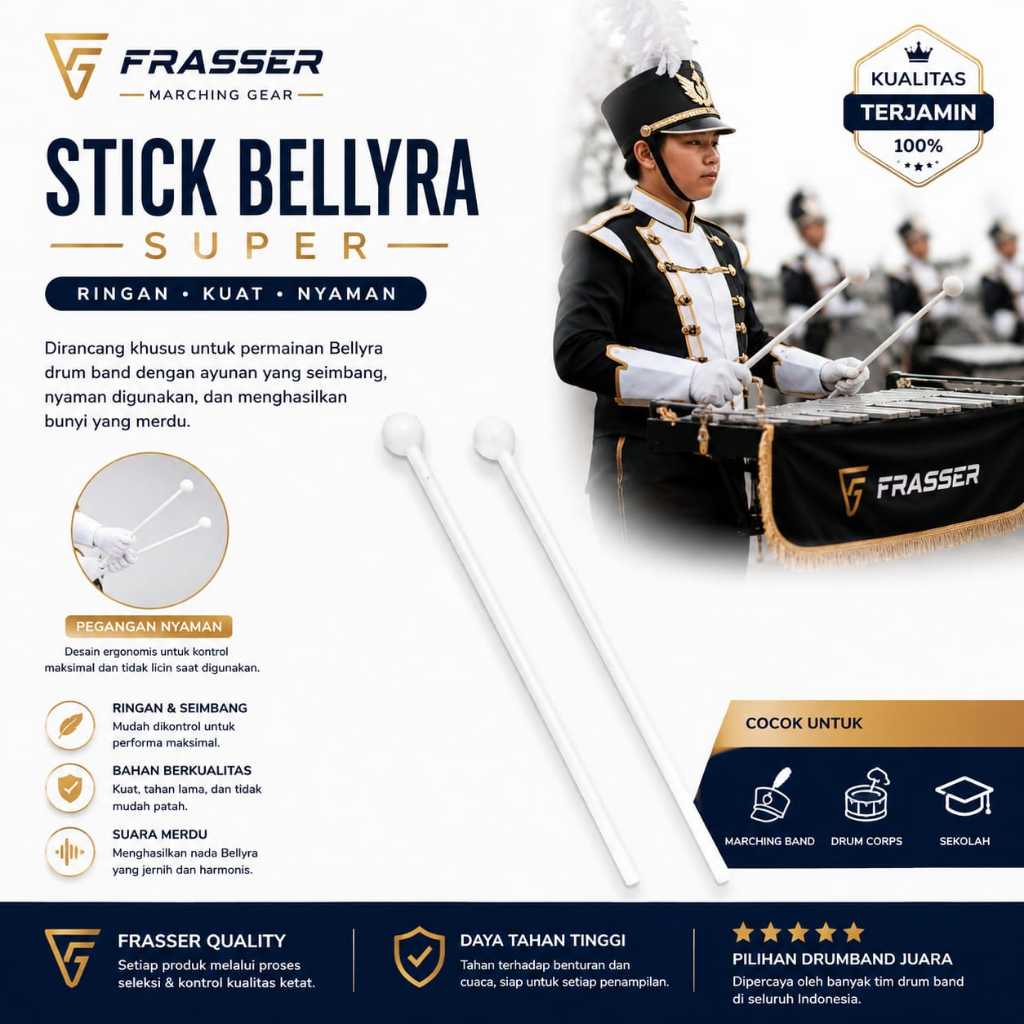 Stick Drumband Mallet Bellyra Marching Bell BN01 STCBLYR 01